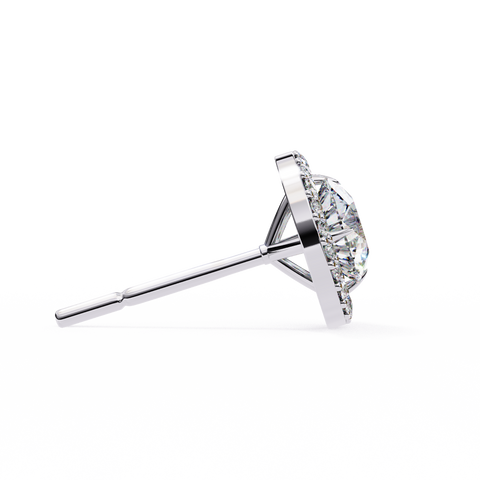 Round 0.92ct Diamond Earrings White Gold