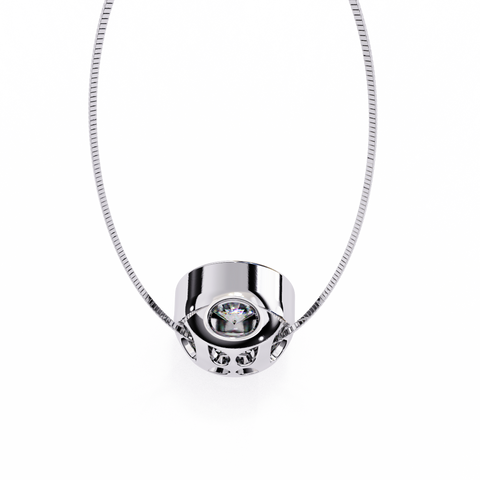Brilliance Classic Single Solitaire Pendant White gold