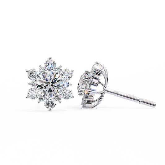 Star Round 1.45ct Diamond Earring White Gold