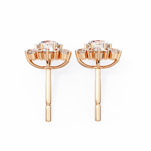 Star Round 1.45ct Diamond Earring Rose Gold