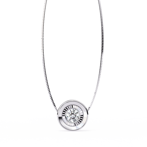 Brilliance Classic Single Solitaire Pendant White gold