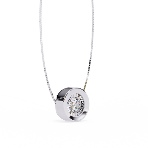 Brilliance Classic Single Solitaire Pendant White gold