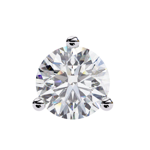Round 14K Yellow Gold 2.57 CTW Diamond Stud Earrings White Gold