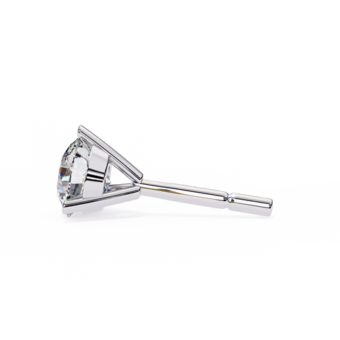 Round 14K Yellow Gold 2.57 CTW Diamond Stud Earrings White Gold