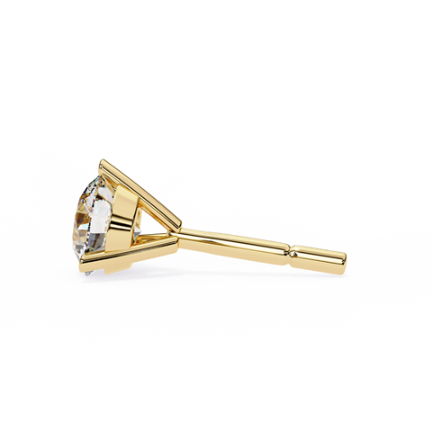 Round 14K Yellow Gold 2.57 CTW Diamond Stud Earrings Yellow Gold