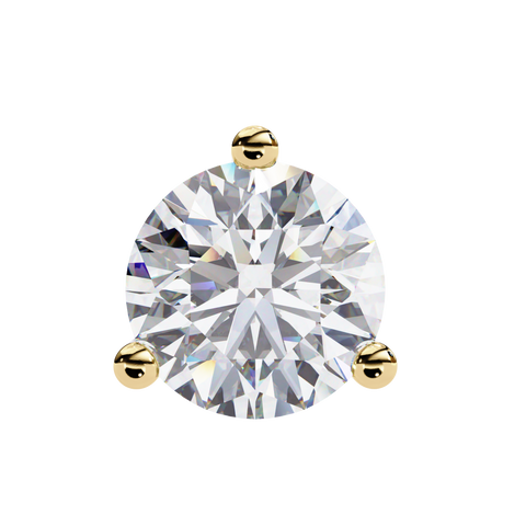 Round 14K Yellow Gold 2.57 CTW Diamond Stud Earrings Yellow Gold