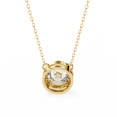 Round 14k Gold Diamond Pendant Yellow Gold