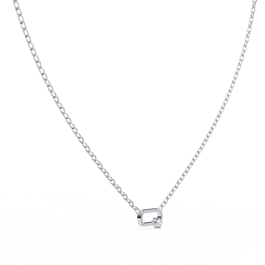 Cushion And Round Lab Grown Diamond White Gold Pendant