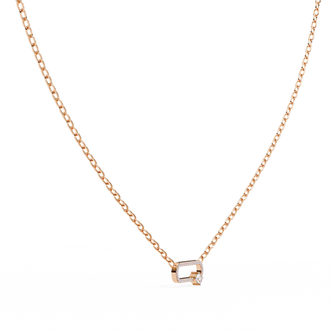 Cushion And Round Lab Grown Diamond Rose Gold Pendant