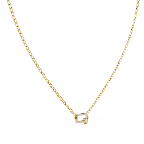 Cushion And Round Lab Grown Diamond Yellow Gold Pendant