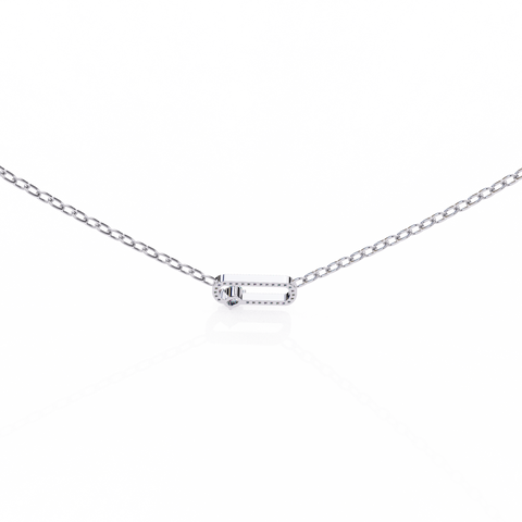 Cushion And Round Lab Grown Diamond White Gold Pendant