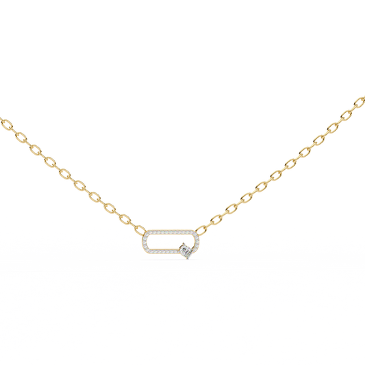 Cushion And Round Lab Grown Diamond Yellow Gold Pendant