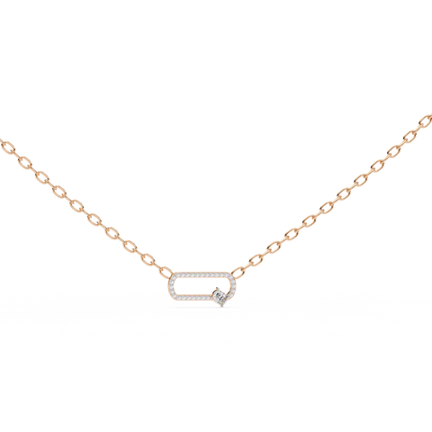 Cushion And Round Lab Grown Diamond Rose Gold Pendant
