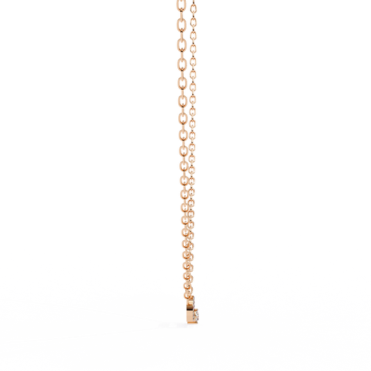 Cushion And Round Lab Grown Diamond Rose Gold Pendant