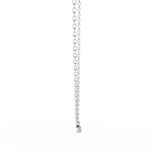 Cushion And Round Lab Grown Diamond White Gold Pendant