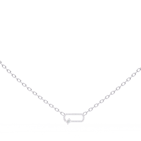 Cushion And Round Lab Grown Diamond White Gold Pendant