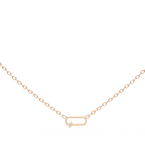 Cushion And Round Lab Grown Diamond Rose Gold Pendant