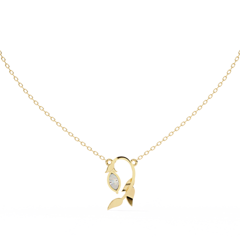 Yellow Gold Diamond Marquise Beauty Pendant Yellow Gold