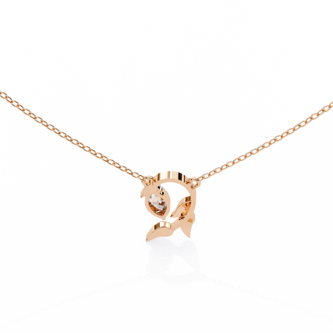 Yellow Gold Diamond Marquise Beauty Pendant Rose Gold