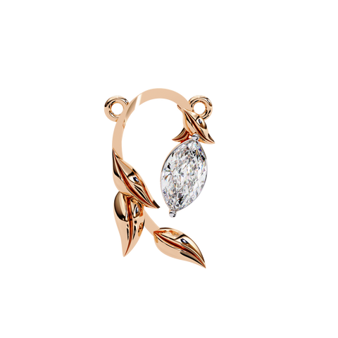 Yellow Gold Diamond Marquise Beauty Pendant Rose Gold