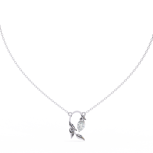 Yellow Gold Diamond Marquise Beauty Pendant White Gold