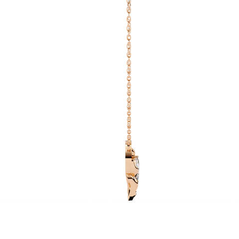 Yellow Gold Diamond Marquise Beauty Pendant Rose Gold