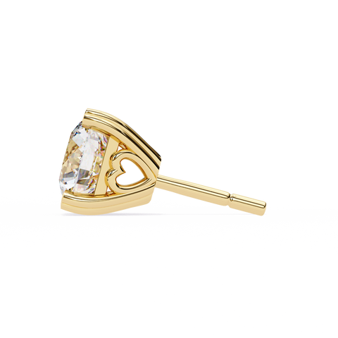Round Line 2.57ct Diamond Earring Yellow Gold