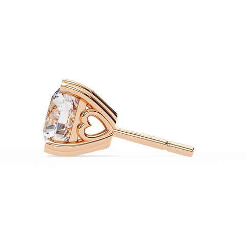 Round Line 2.57ct Diamond Earring Rose Gold