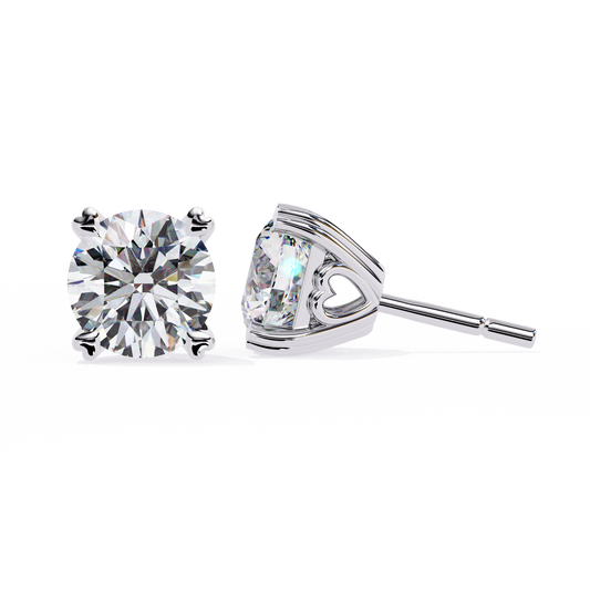 Round Line 2.57ct Diamond Earring White Gold