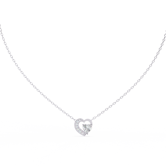 Heart Love Pendant White Gold