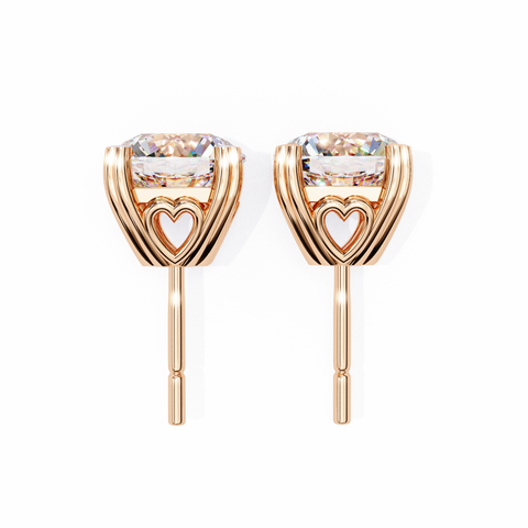 Round Line 2.57ct Diamond Earring Rose Gold