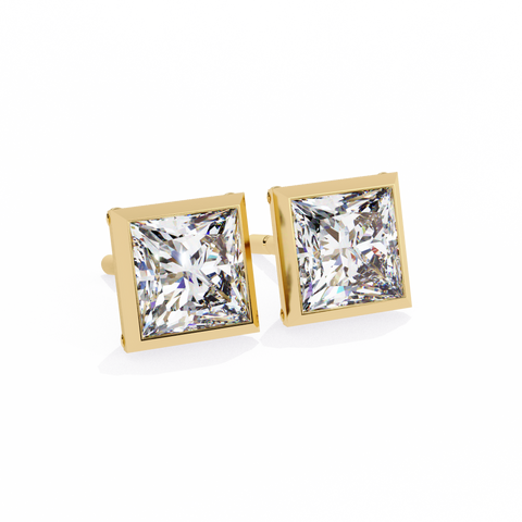Princess 1.77ct Diamond Earring Yellow Gold