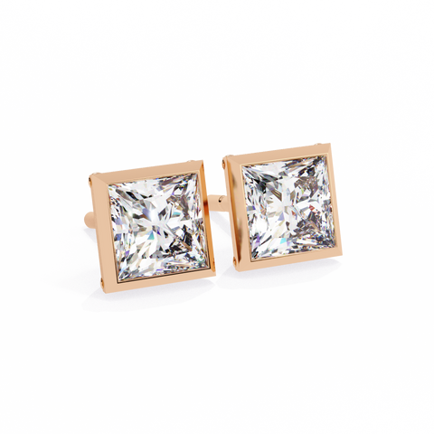 Princess 1.77ct Diamond Earring Rose Gold