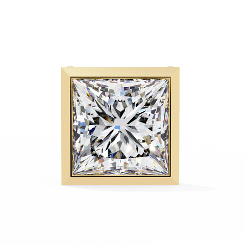 Princess 1.77ct Diamond Earring Yellow Gold