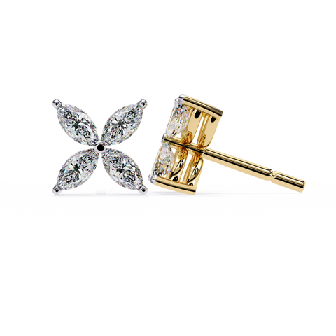 Marquise 0.88ct Diamond Earring Yellow Gold
