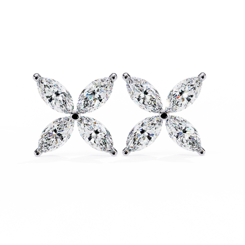 Marquise 0.88ct Diamond Earring Yellow Gold