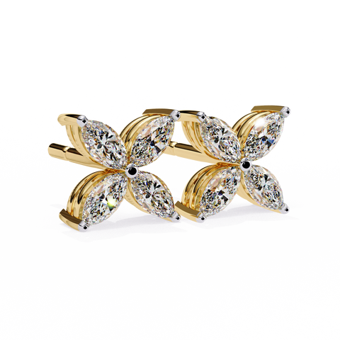 Marquise 0.88ct Diamond Earring Yellow Gold