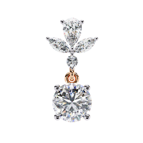 Marqise and Pear Premium White Diamond Erraring Rose Gold