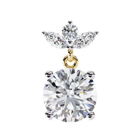 Marquise 14k Gold Diamond Earring Yellow Gold