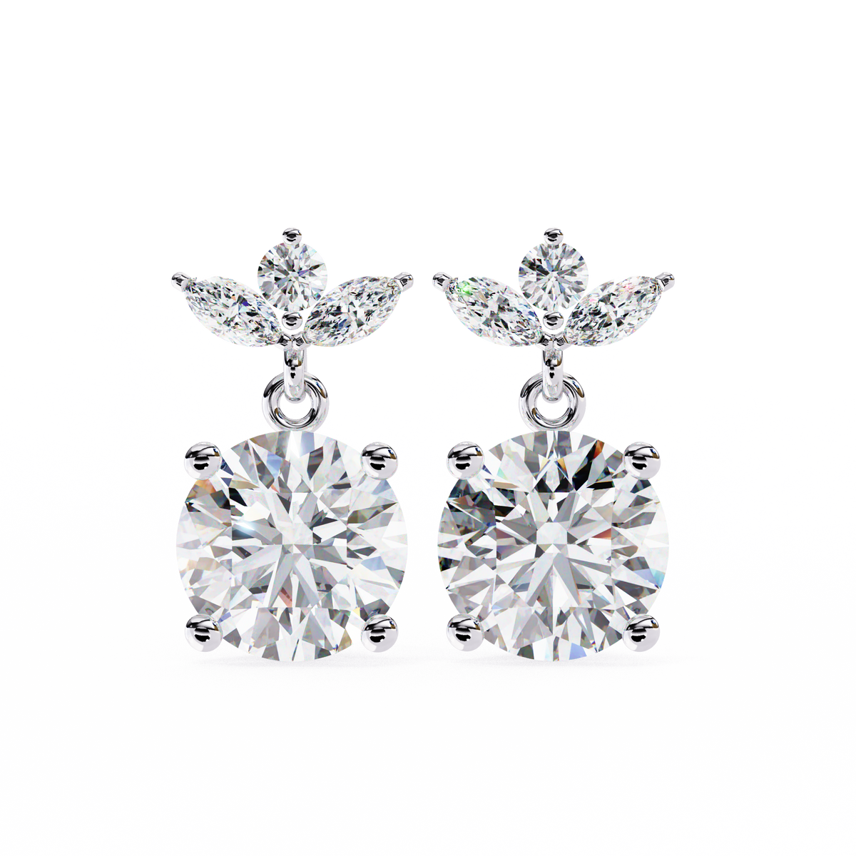 Marquise & Round Cluster Dangles