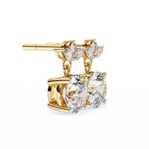 Marquise 14k Gold Diamond Earring Yellow Gold
