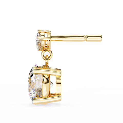 Marquise 14k Gold Diamond Earring Yellow Gold