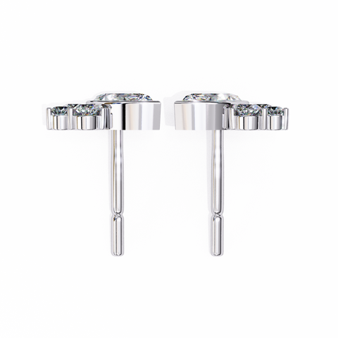 Round Premium White Diamond Earring White Gold