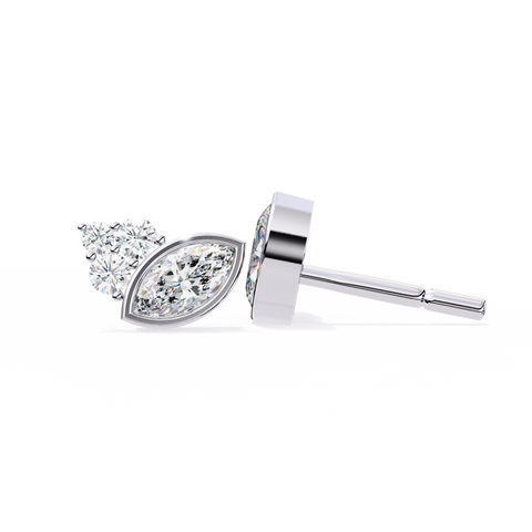 Round Premium White Diamond Earring White Gold