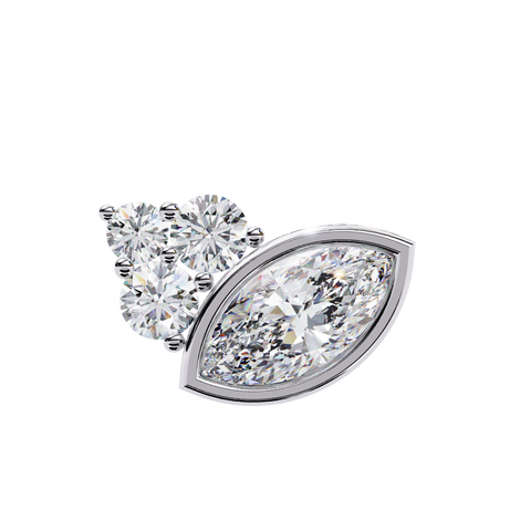 Round Premium White Diamond Earring White Gold