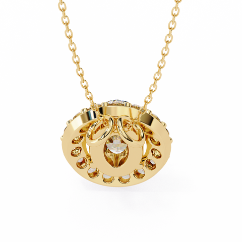 Oval JHalo Pendant Yellow Gold