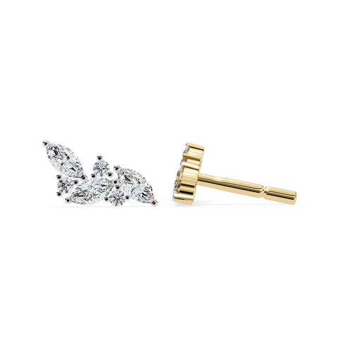 Marquise 0.34ct Diamond Earring Yellow Gold