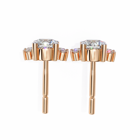 Marquise 0.68ct 14k Gold Diamond Earring Rose Gold