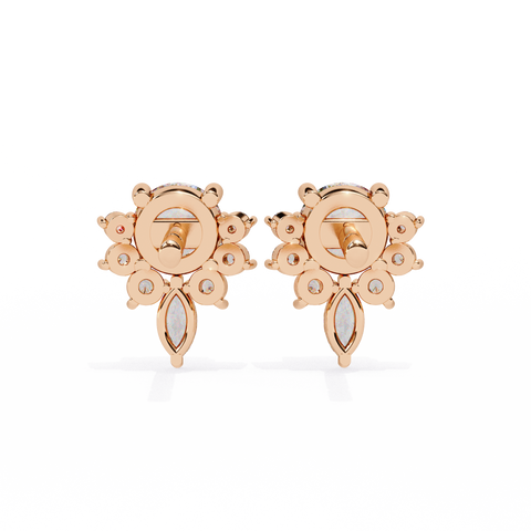 Marquise 0.68ct 14k Gold Diamond Earring Rose Gold