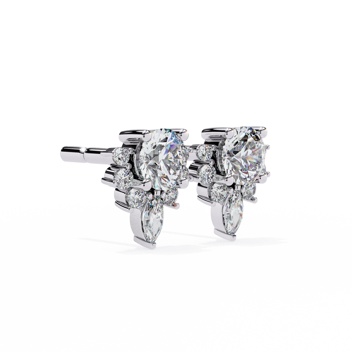 Marquise 0.68ct 14k Gold Diamond Earring White Gold